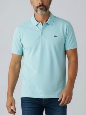 Lacoste Men's Pale Aqua Short-Sleeve Piqué Polo